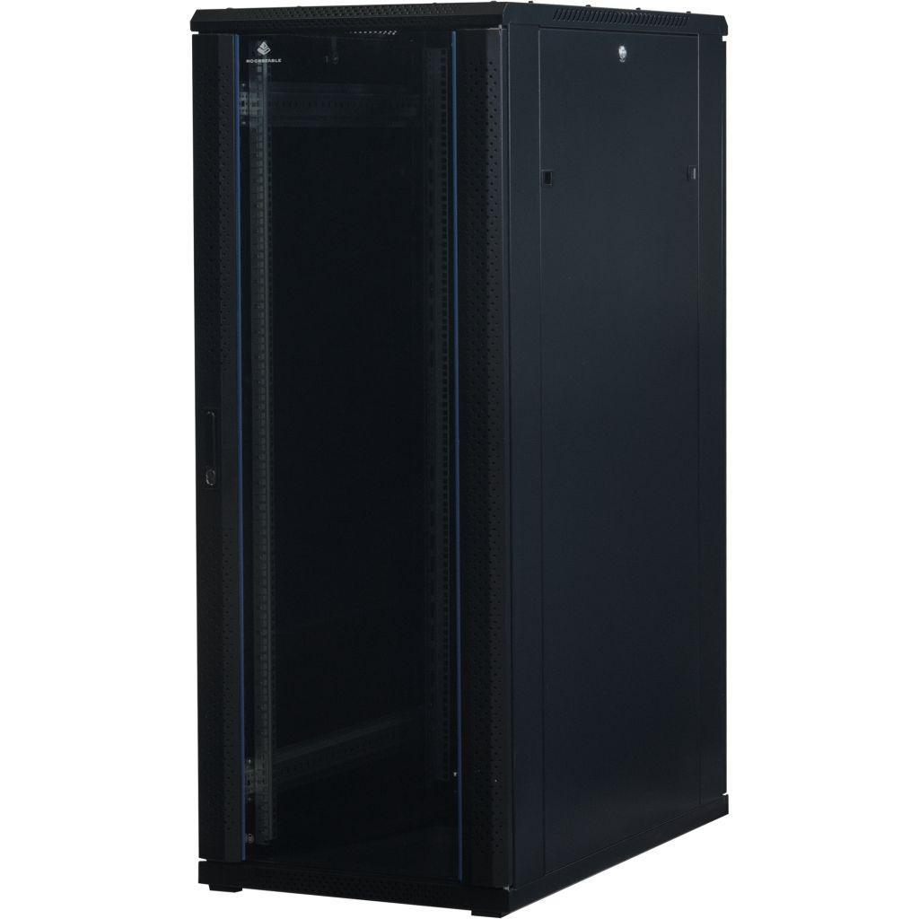 Rockstable 19 Zoll Serverschrank | Netzwerkschrank  32HE 600x1000x1600mm (BxTxH) | RS19-6032 | Glastür