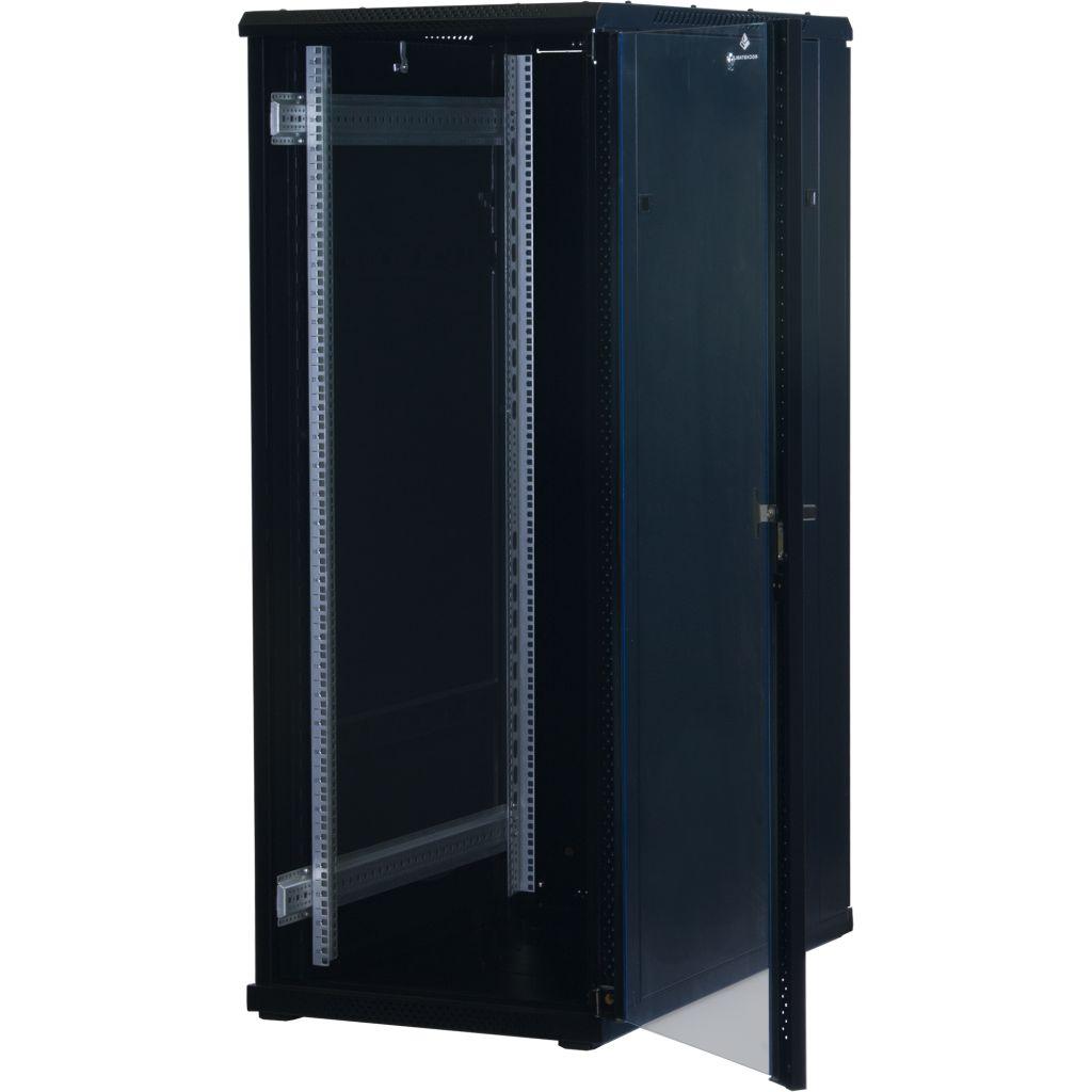 Rockstable 19 Zoll Serverschrank | Netzwerkschrank  32HE 600x1000x1600mm (BxTxH) | RS19-6032 | Glastür