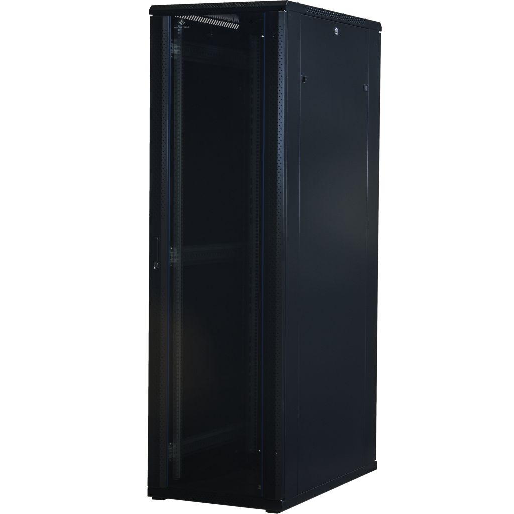 Rockstable 19 Zoll Serverschrank | Netzwerkschrank  42HE 600x1000x2000mm (BxTxH) | RS19-6042 | Glastür