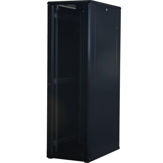 Rockstable 19 Zoll Serverschrank | Netzwerkschrank 42HE 600x1000x2000mm (BxTxH) | RS19-6042 | Glastür - RS19-6042 - 4260714310598