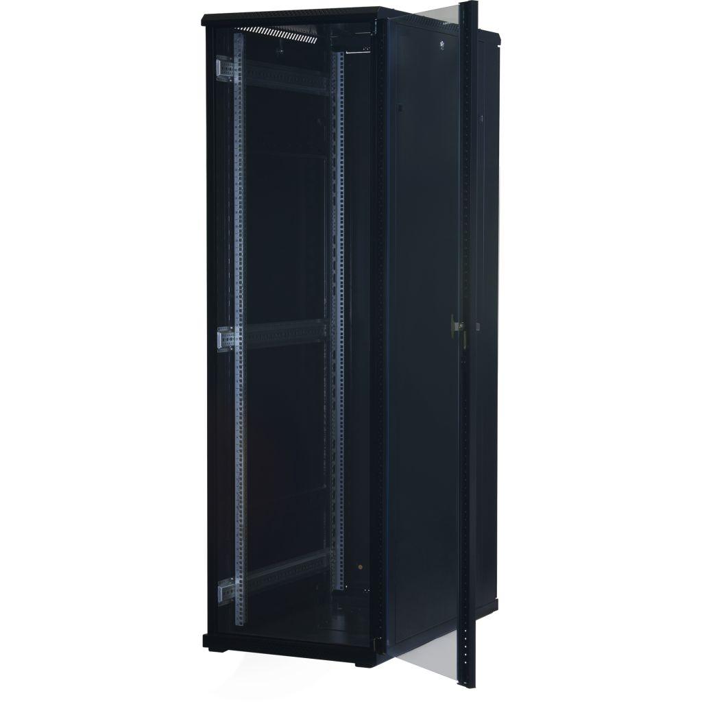 Rockstable 19 Zoll Serverschrank | Netzwerkschrank 42HE 600x1000x2000mm (BxTxH) | RS19-6042 | Glastür - RS19-6042 - 4260714310598