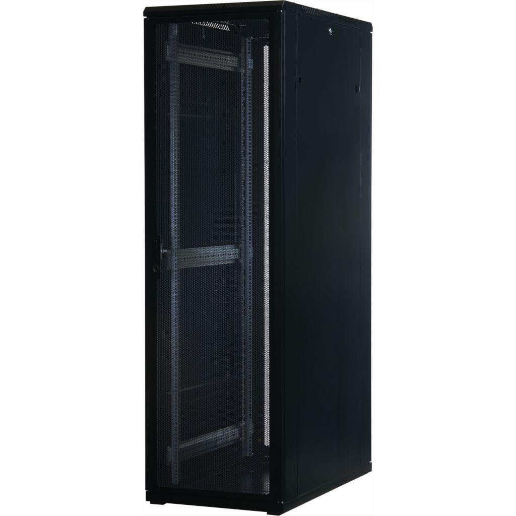 Rockstable 42HE 19 Zoll Serverschrank Netzwerkschrank mit perforierten Türen - Schwarz - Brocon Shop