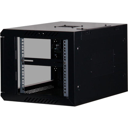 Rockstable 6HE Netzwerkschrank, Serverschrank - 19 Zoll Wandmontage - (BxTxH) 600x440x370mm mit Glastür - Schwarz - Abschließbar - Vormontiert - Traglast 60kg B-Ware