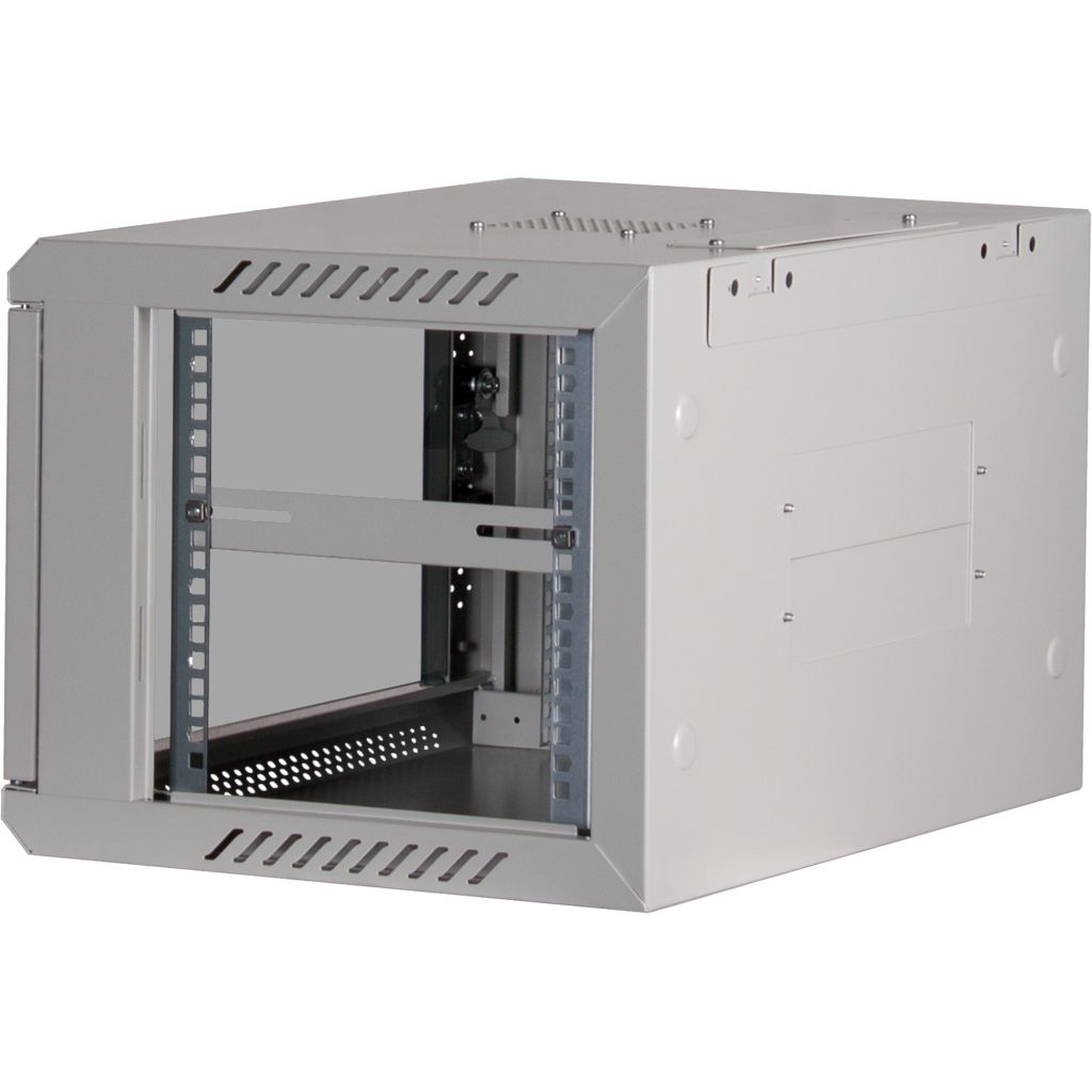 Rockstable 6HE Netzwerkschrank, Serverschrank - 19 Zoll Wandmontage - (BxTxH) 600x440x370mm mit Glastür - Weiß - Abschließbar - Vormontiert - Traglast 60kg
