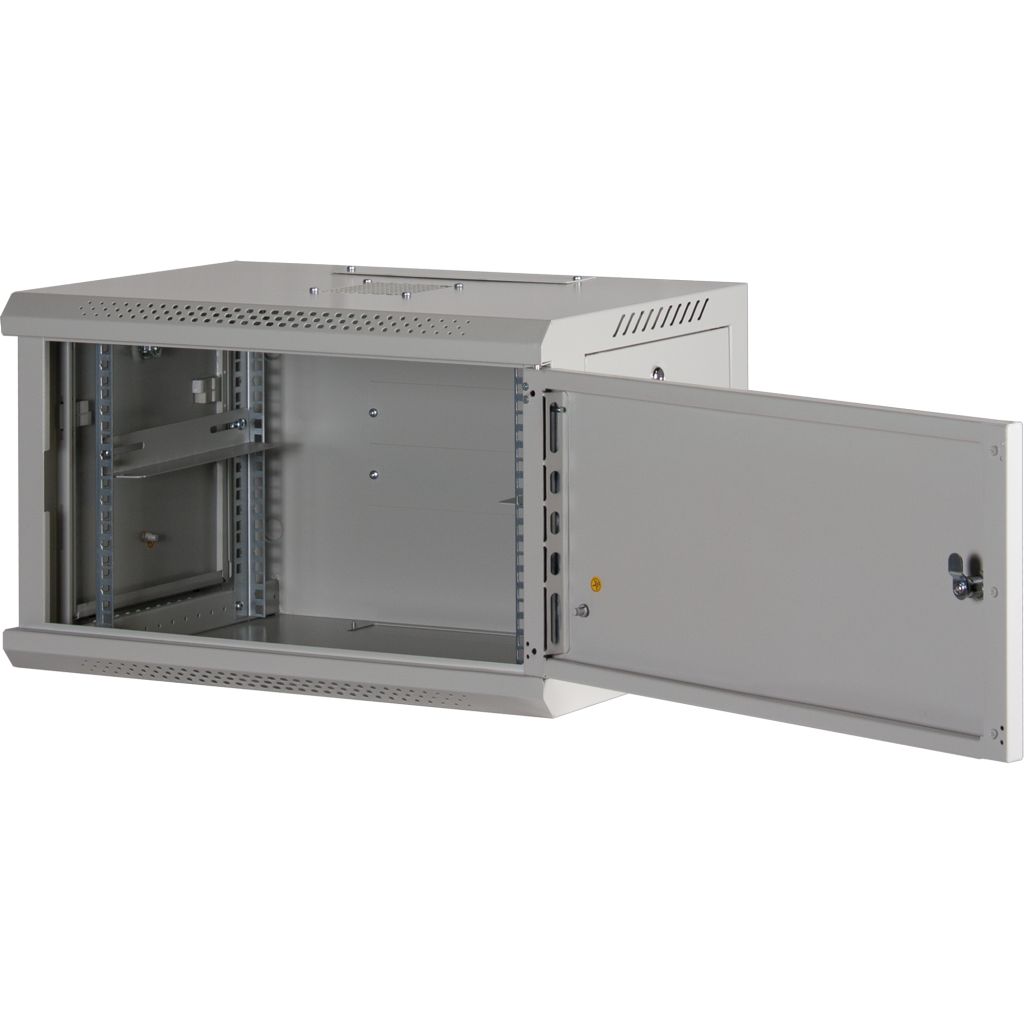 Rockstable 6HE Netzwerkschrank, Serverschrank - 19 Zoll Wandmontage - (BxTxH) 600x440x370mm mit Stahltür - Weiß - Abschließbar - Vormontiert - Traglast 60kg