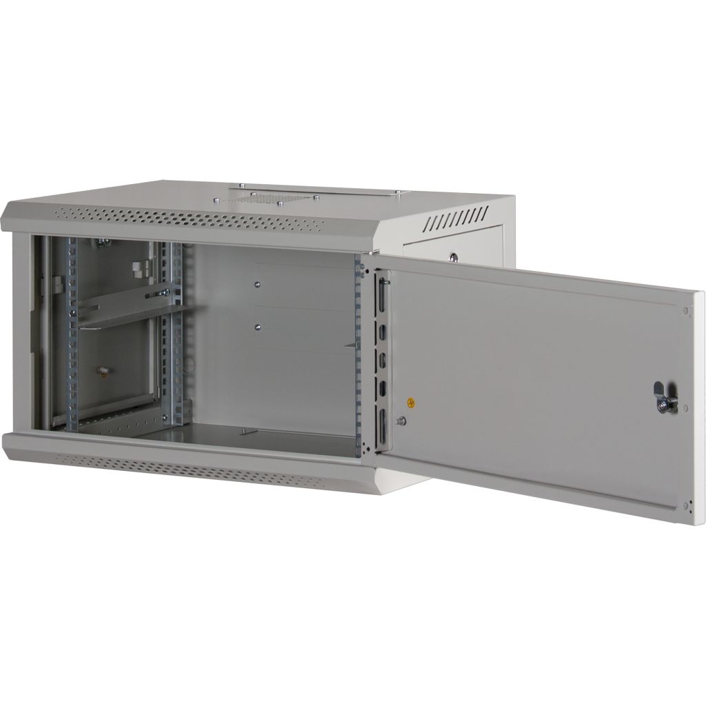 Rockstable 6HE Netzwerkschrank, Serverschrank - 19 Zoll Wandmontage - (BxTxH) 600x440x370mm mit Stahltür - Weiß - Abschließbar - Vormontiert - Traglast 60kg - RS19-6406WS - 4260714310109