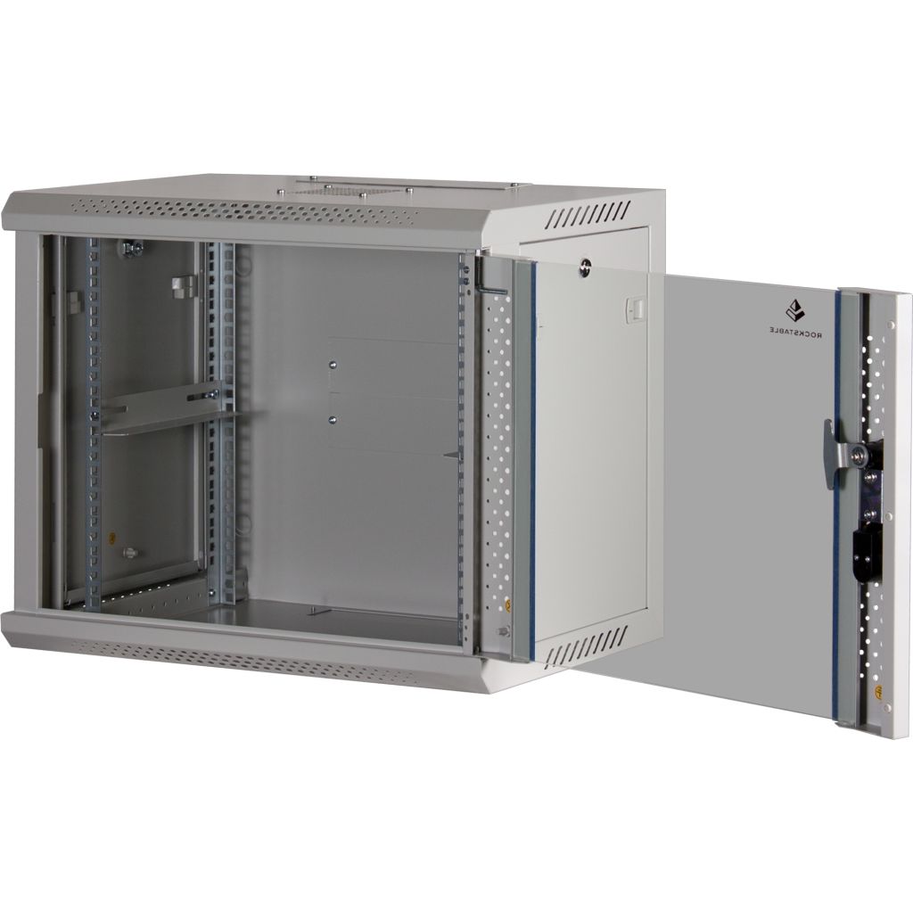 Rockstable 9HE Netzwerkschrank, Serverschrank - 19 Zoll Wandmontage - (BxTxH) 600x440x503mm mit Glastür - Weiß - Abschließbar - Vormontiert - Traglast 60kg