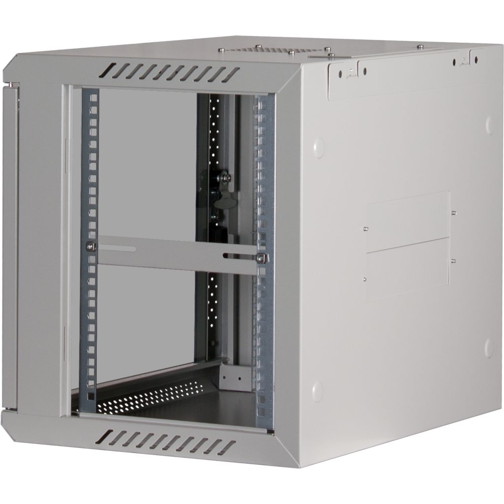 Rockstable 9HE Netzwerkschrank, Serverschrank - 19 Zoll Wandmontage - (BxTxH) 600x440x503mm mit Glastür - Weiß - Abschließbar - Vormontiert - Traglast 60kg