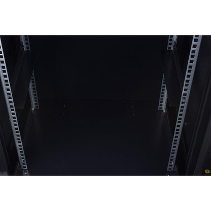 Rockstable 9HE Netzwerkschrank, Serverschrank - 19 Zoll Wandmontage - (BxTxH) 600x440x503mm mit Glastür - Schwarz - Abschließbar - Vormontiert - Traglast 60kg