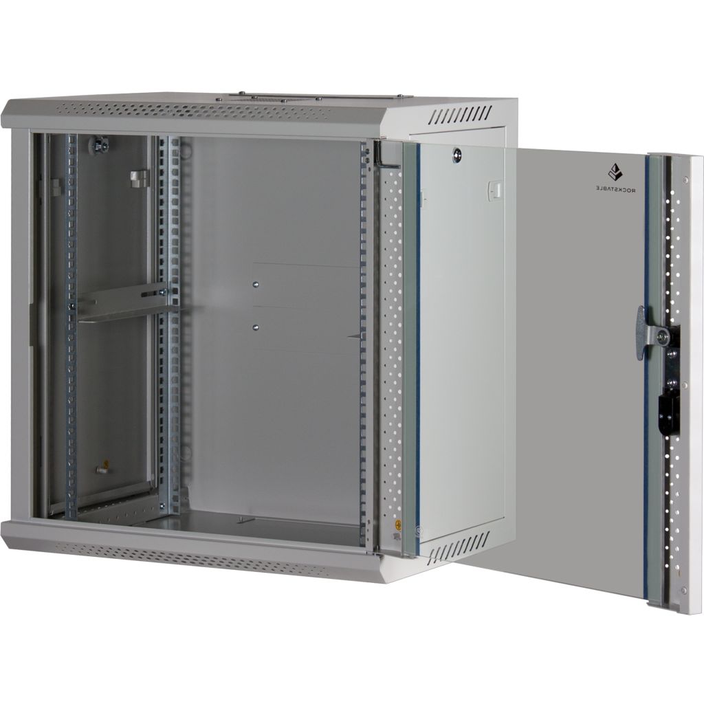 Rockstable 12HE Netzwerkschrank, Serverschrank - 19 Zoll Wandmontage - (BxTxH) 600x440x637mm mit Glastür - Weiß - Abschließbar - Vormontiert - Traglast 60kg