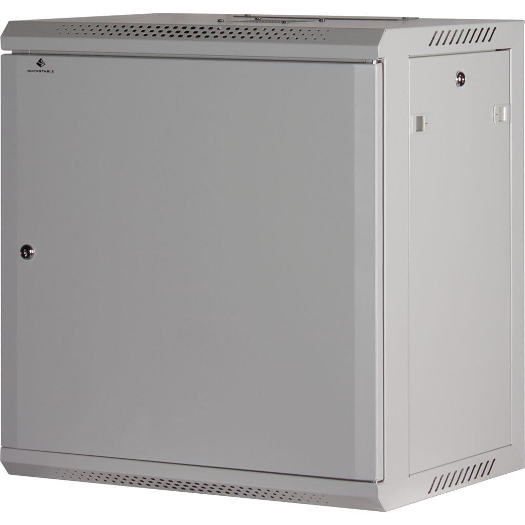 Rockstable 12HE Netzwerkschrank, Serverschrank - 19 Zoll Wandmontage - (BxTxH) 600x440x637mm mit Stahltür - Weiß - Abschließbar - Vormontiert - Traglast 60kg