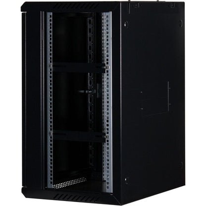 Rockstable 15HE Netzwerkschrank, Serverschrank - 19 Zoll Wandmontage - (BxTxH) 600x440x770mm mit Stahltür - Schwarz - Abschließbar - Vormontiert - Traglast 60kg