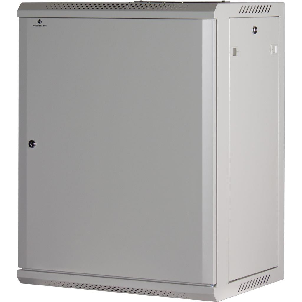 Rockstable 15HE Netzwerkschrank, Serverschrank - 19 Zoll Wandmontage - (BxTxH) 600x440x770mm mit Stahltür - Weiß - Abschließbar - Vormontiert - Traglast 60kg