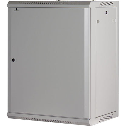 Rockstable 15HE Netzwerkschrank, Serverschrank - 19 Zoll Wandmontage - (BxTxH) 600x440x770mm mit Stahltür - Weiß - Abschließbar - Vormontiert - Traglast 60kg
