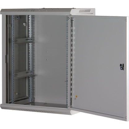 Rockstable 15HE Netzwerkschrank, Serverschrank - 19 Zoll Wandmontage - (BxTxH) 600x440x770mm mit Stahltür - Weiß - Abschließbar - Vormontiert - Traglast 60kg