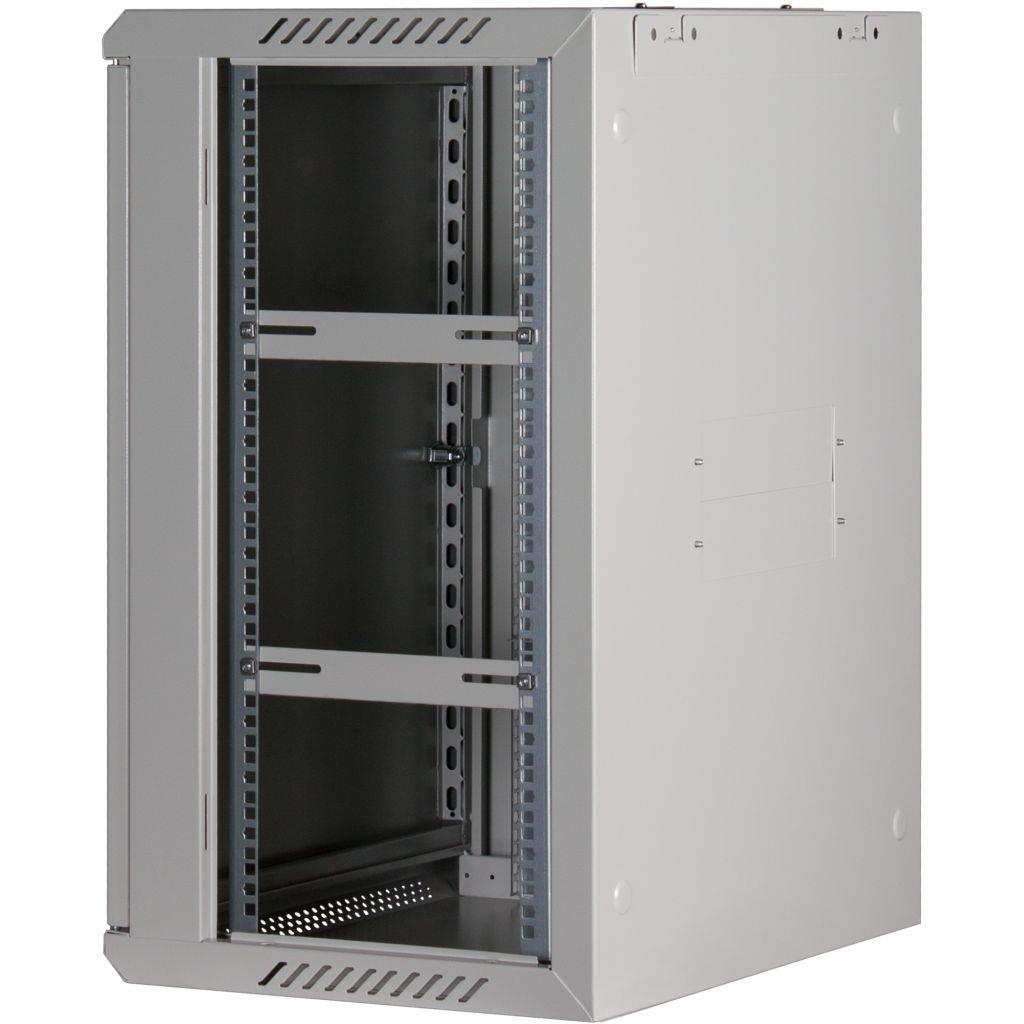 Rockstable 15HE Netzwerkschrank, Serverschrank - 19 Zoll Wandmontage - (BxTxH) 600x440x770mm mit Stahltür - Weiß - Abschließbar - Vormontiert - Traglast 60kg