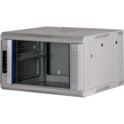 Rockstable 6HE Netzwerkschrank, Serverschrank - 19 Zoll Wandmontage - (BxTxH) 600x600x370mm mit Glastür - Weiß - Abschließbar - Vormontiert - Traglast 60kg