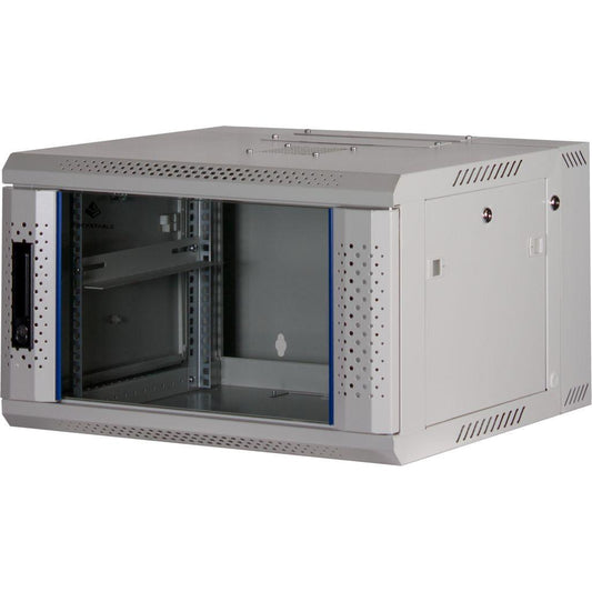 Rockstable 6HE Netzwerkschrank, Serverschrank - 19 Zoll Wandmontage - (BxTxH) 600x600x370mm mit Glastür - Weiß - Abschließbar - Vormontiert - Traglast 60kg - RS19-6606W - 4260714310253