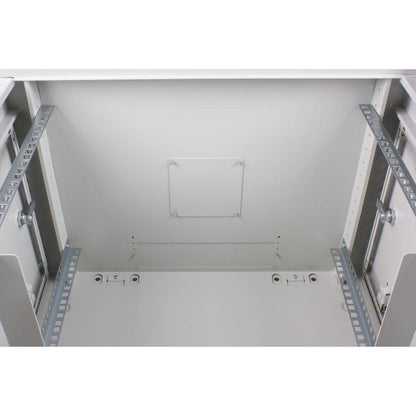 Rockstable 6HE Netzwerkschrank, Serverschrank - 19 Zoll Wandmontage - (BxTxH) 600x600x370mm mit Glastür - Weiß - Abschließbar - Vormontiert - Traglast 60kg