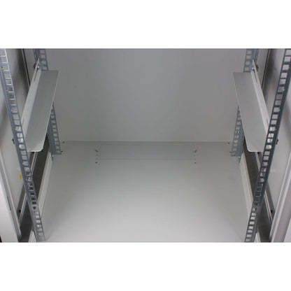 Rockstable 6HE Netzwerkschrank, Serverschrank - 19 Zoll Wandmontage - (BxTxH) 600x600x370mm mit Glastür - Weiß - Abschließbar - Vormontiert - Traglast 60kg