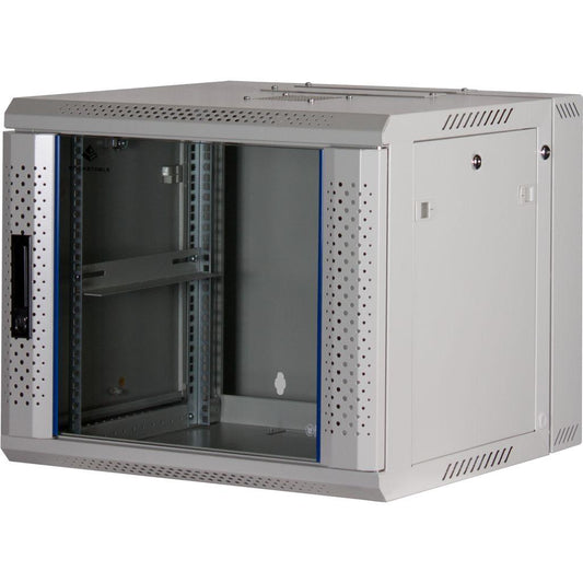 Rockstable 9HE Netzwerkschrank, Serverschrank - 19 Zoll Wandmontage - (BxTxH) 600x600x503mm mit Glastür - Weiß - Abschließbar - Vormontiert - Traglast 60kg - RS19-6609W - 4260714310277