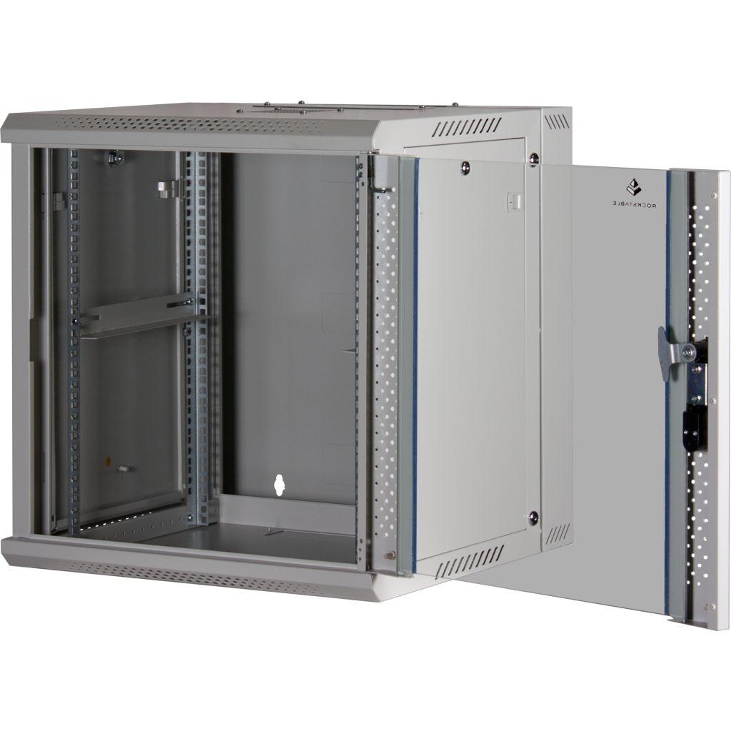 Rockstable 12HE Netzwerkschrank, Serverschrank - 19 Zoll Wandmontage - (BxTxH) 600x600x637mm mit Glastür - Weiß - Abschließbar - Vormontiert - Traglast 60kg