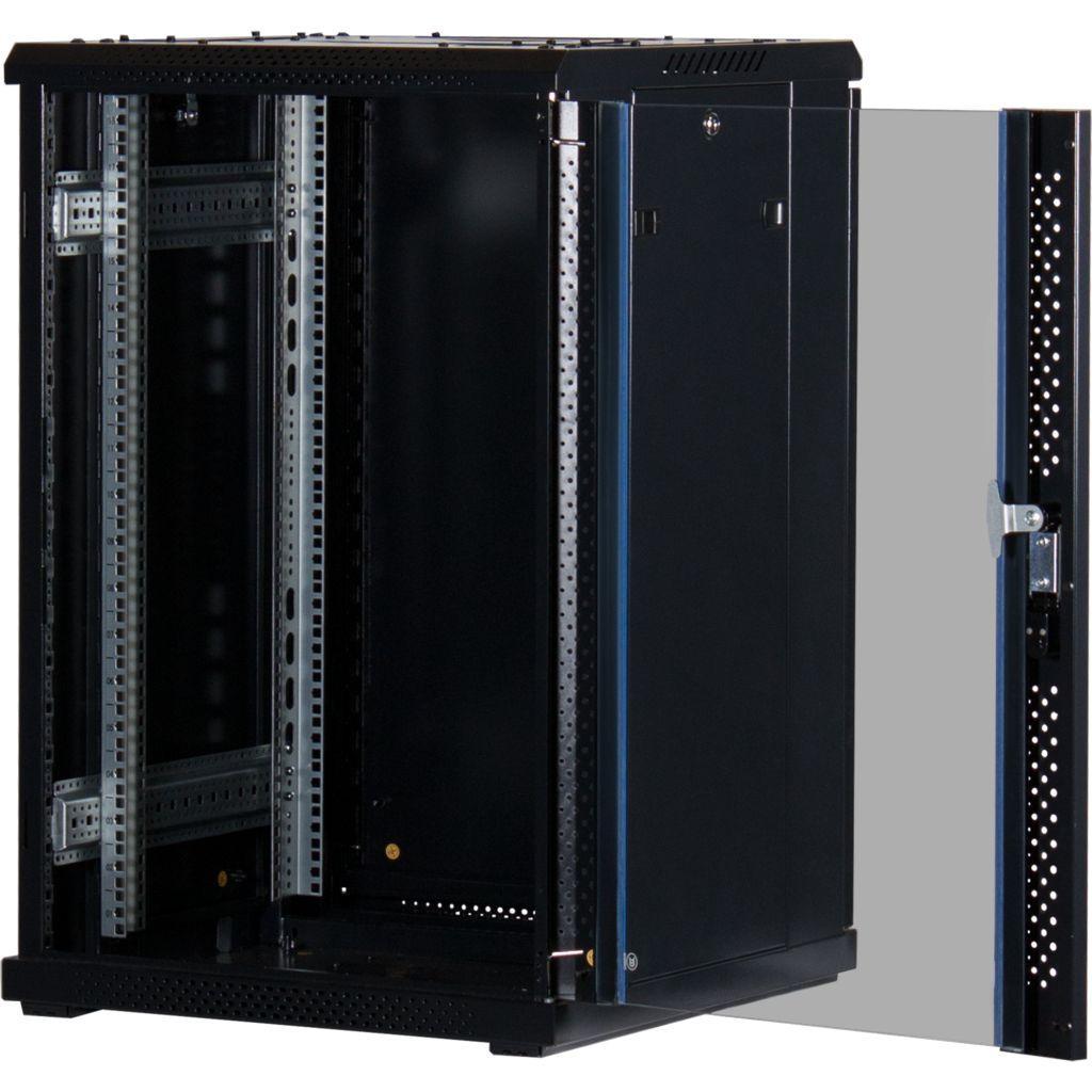 Rockstable 19 Zoll Serverschrank | Netzwerkschrank  18HE 600x600x900mm (BxTxH) | RS19-6618 | Glastür
