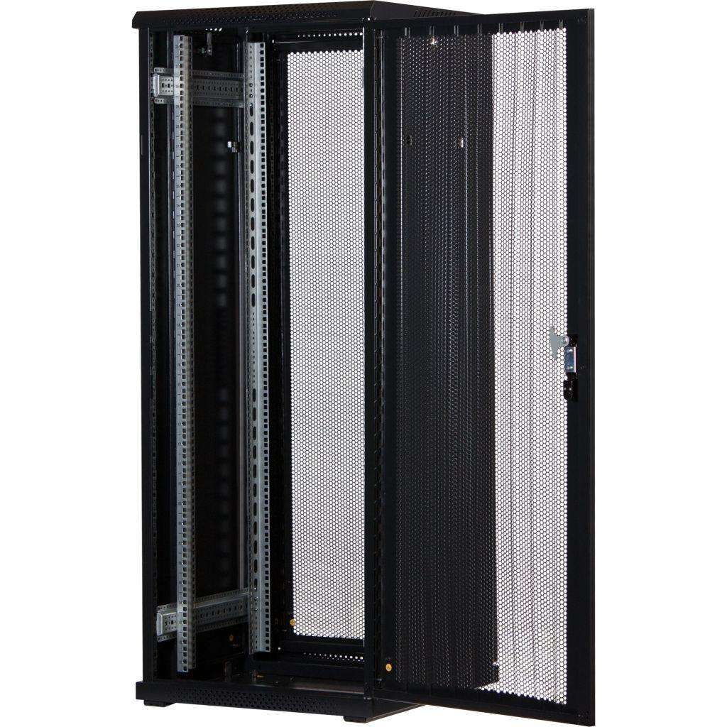 Rockstable 19 Zoll Serverschrank | Netzwerkschrank 32HE 600x600x1600mm (BxTxH) | RS19-6632PP | perforierte Tür - RS19-6632PP - 4260714310819