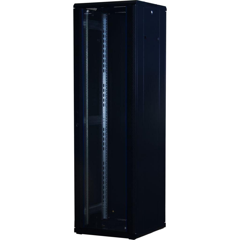 Rockstable 19 Zoll Serverschrank | Netzwerkschrank 42HE 600x600x2000mm (BxTxH) | RS19-6642 | Glastür - RS19-6642 - 4260714310574