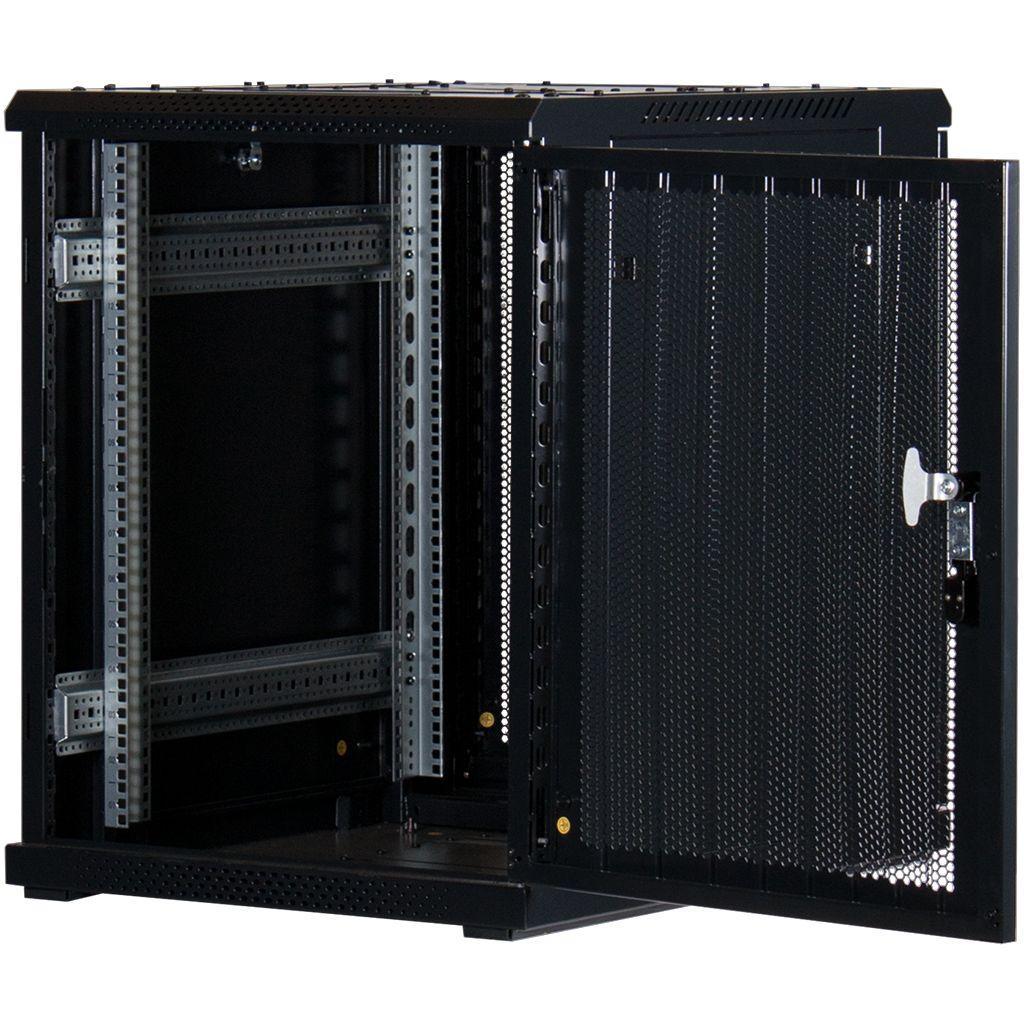 Rockstable 15HE 19 Zoll Serverschrank Netzwerkschrank mit perforierten Türen - Schwarz - RS19-6015PP - 4260714310673 - Brocon Shop
