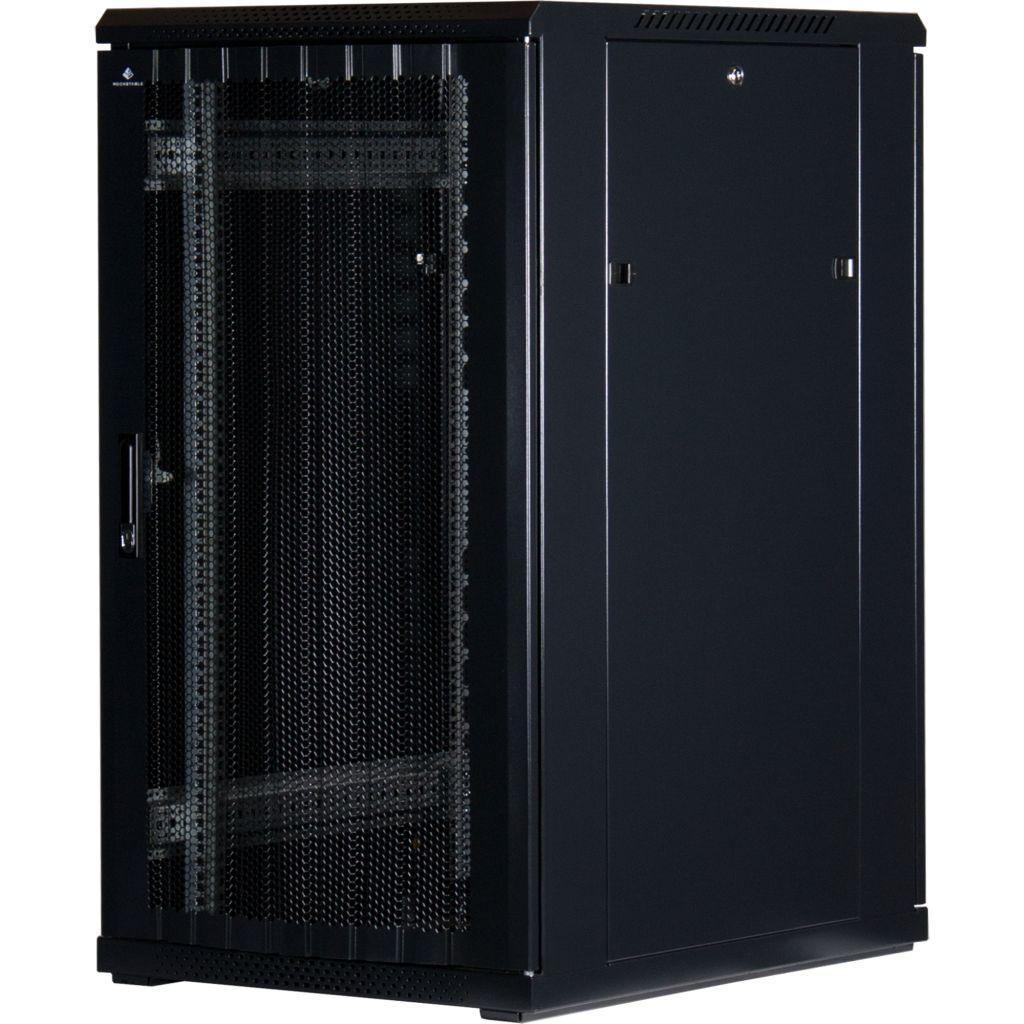 Rockstable 19 Zoll Serverschrank | Netzwerkschrank 22HE 600x800x1200mm (BxTxH) | RS19-6822PP | perforierte Tür - RS19-6822PP - 4260714310741