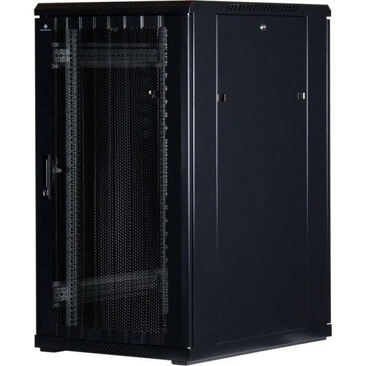 Rockstable 19 Zoll Serverschrank | Netzwerkschrank 22HE 600x800x1200mm (BxTxH) | RS19-6822PP | perforierte Tür - RS19-6822PP - 4260714310741