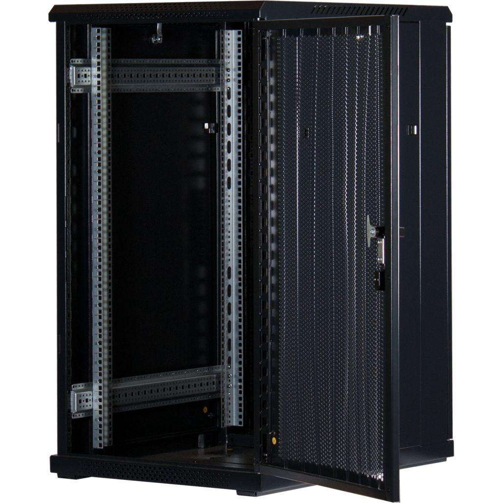 Rockstable 19 Zoll Serverschrank | Netzwerkschrank 22HE 600x800x1200mm (BxTxH) | RS19-6822PP | perforierte Tür - RS19-6822PP - 4260714310741