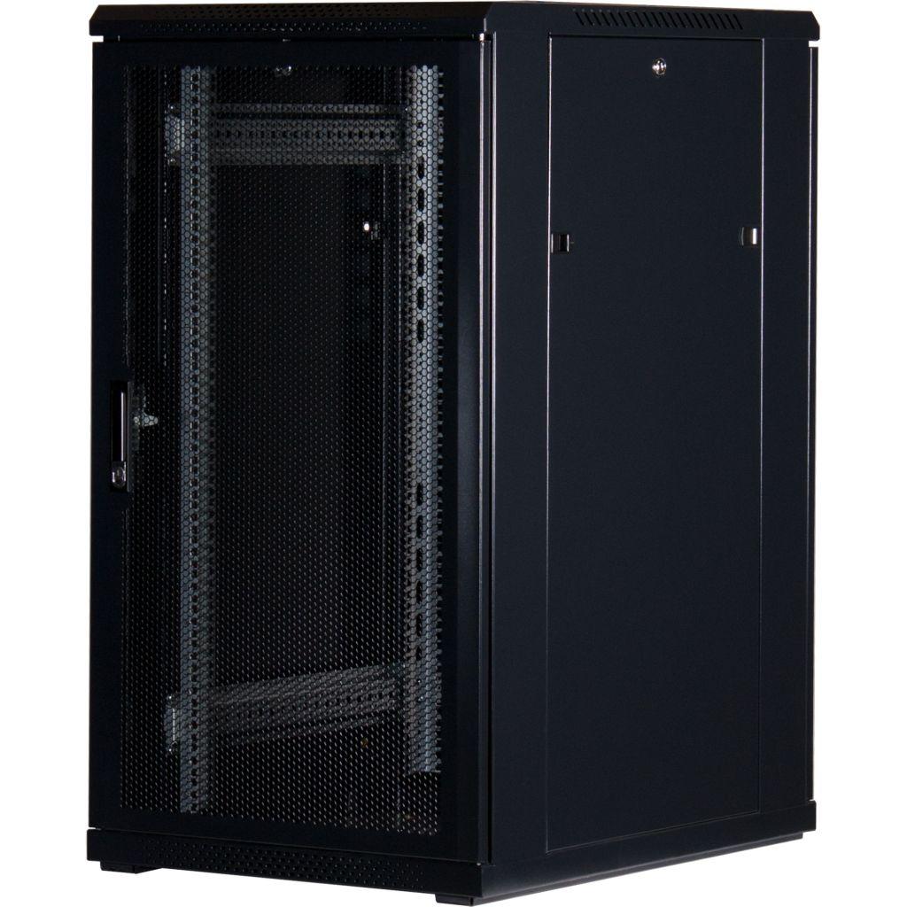 Rockstable 19 Zoll Serverschrank | Netzwerkschrank 22HE 600x800x1200mm (BxTxH) | RS19-6822PP | perforierte Tür - RS19-6822PP - 4260714310741