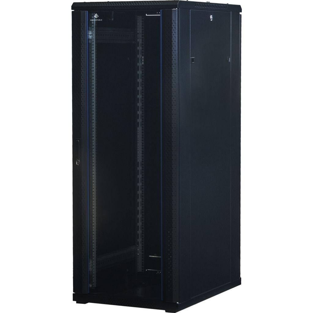 Rockstable 19 Zoll Serverschrank | Netzwerkschrank 32HE 600x800x1600mm (BxTxH) | RS19-6832 | Glastür - RS19-6832 - 4260714310505