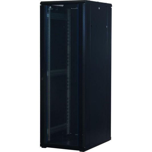 Rockstable 19 Zoll Serverschrank | Netzwerkschrank 37HE 600x800x1800mm (BxTxH) | RS19-6837 | Glastür - RS19-6837 - 4260714310550