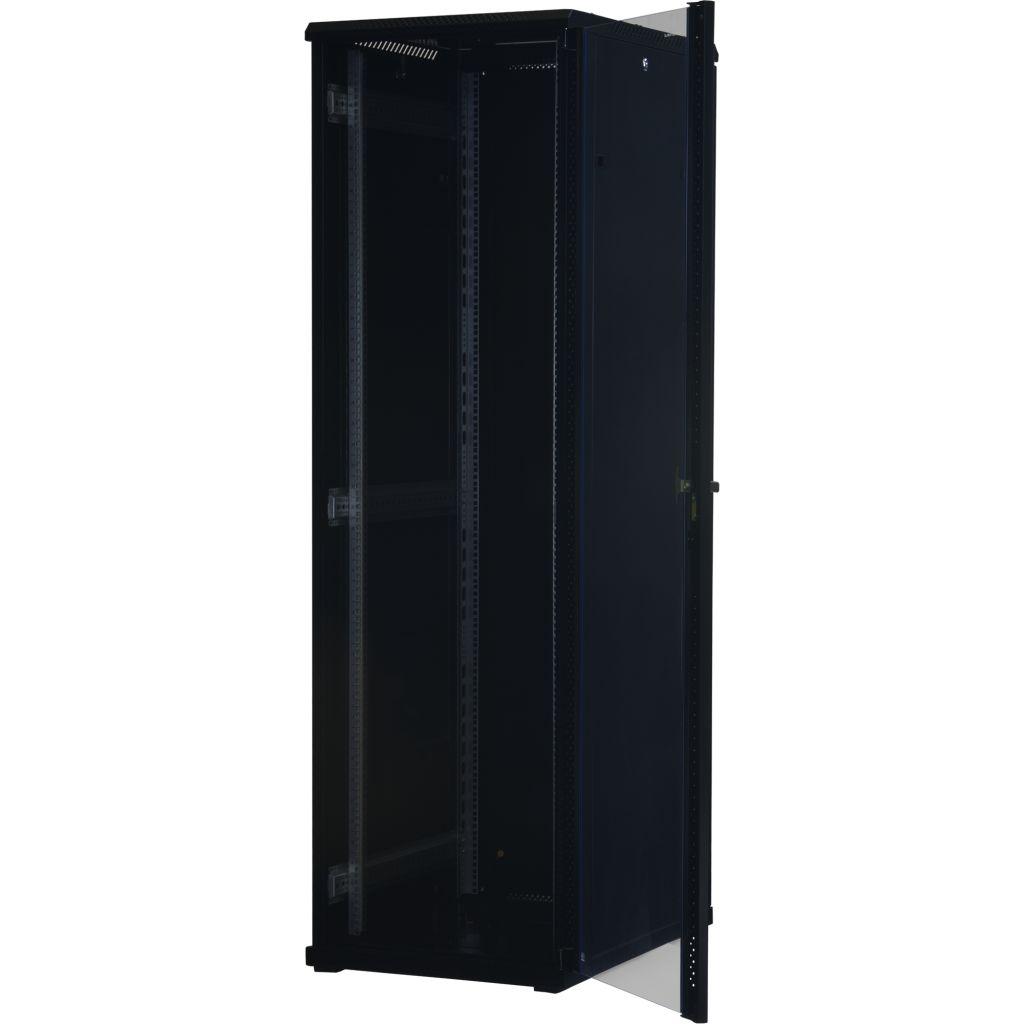 Rockstable 19 Zoll Serverschrank | Netzwerkschrank 42HE 600x800x2000mm (BxTxH) | RS19-6842 | Glastür - RS19-6842 - 4260714310581