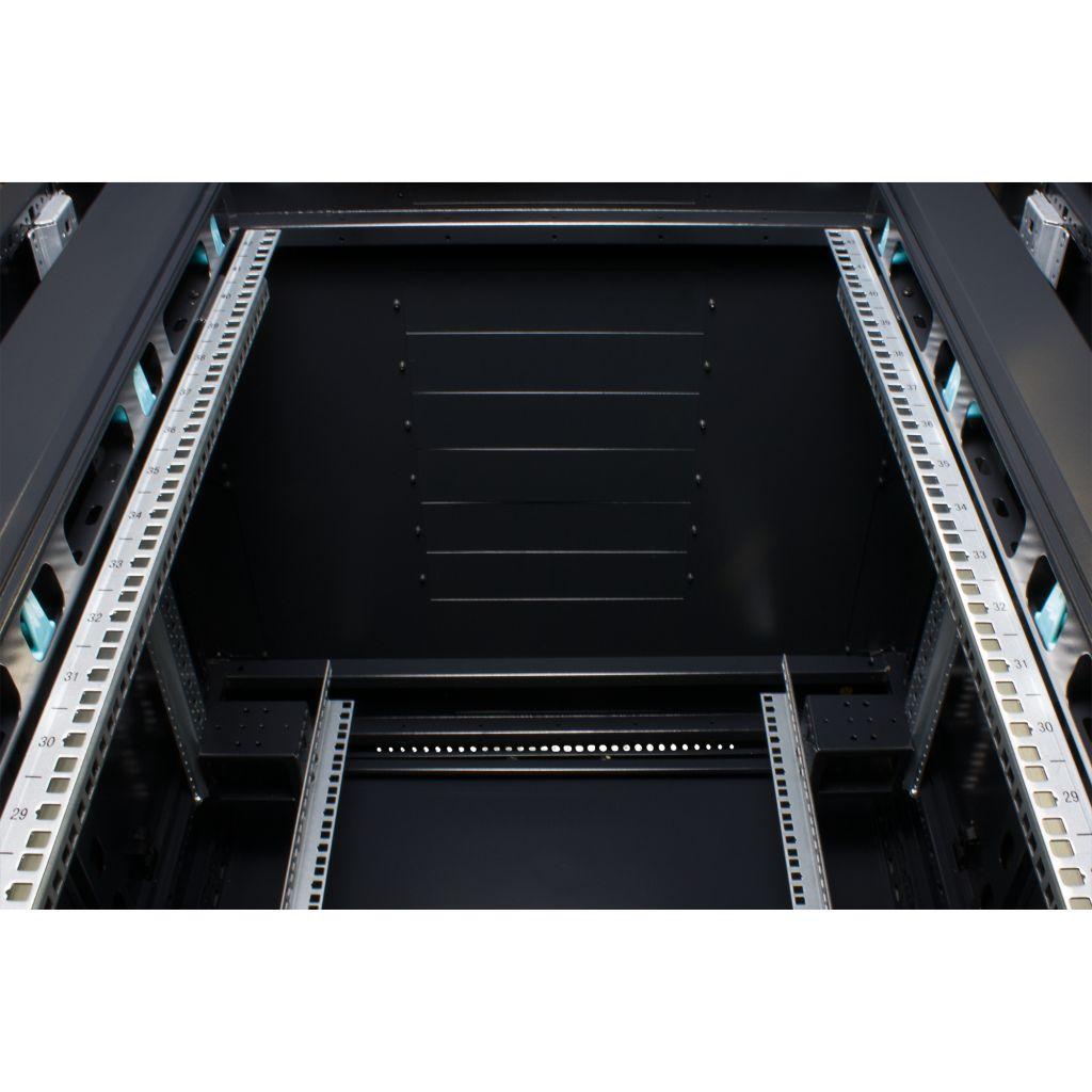 Rockstable 18HE 19 Zoll Serverschrank Netzwerkschrank mit perforierten Türen - Schwarz - Brocon Shop