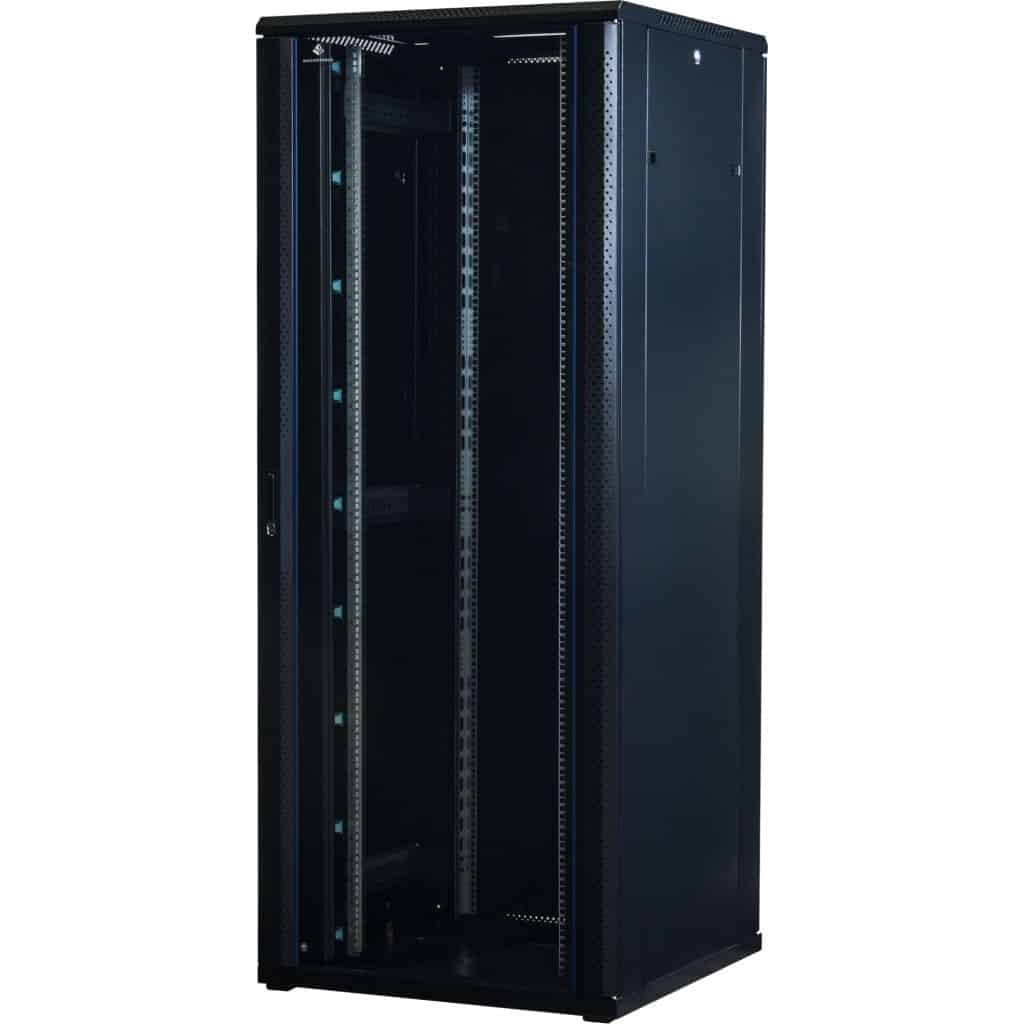 Rockstable 19 Zoll Serverschrank | Netzwerkschrank 42HE 800x800x2000mm (BxTxH) | RS19-8842 | Glastür - RS19-8842 - 4260714310611