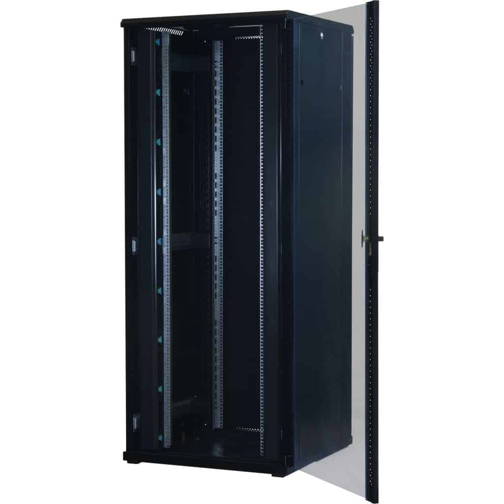 Rockstable 19 Zoll Serverschrank | Netzwerkschrank 42HE 800x800x2000mm (BxTxH) | RS19-8842 | Glastür - RS19-8842 - 4260714310611