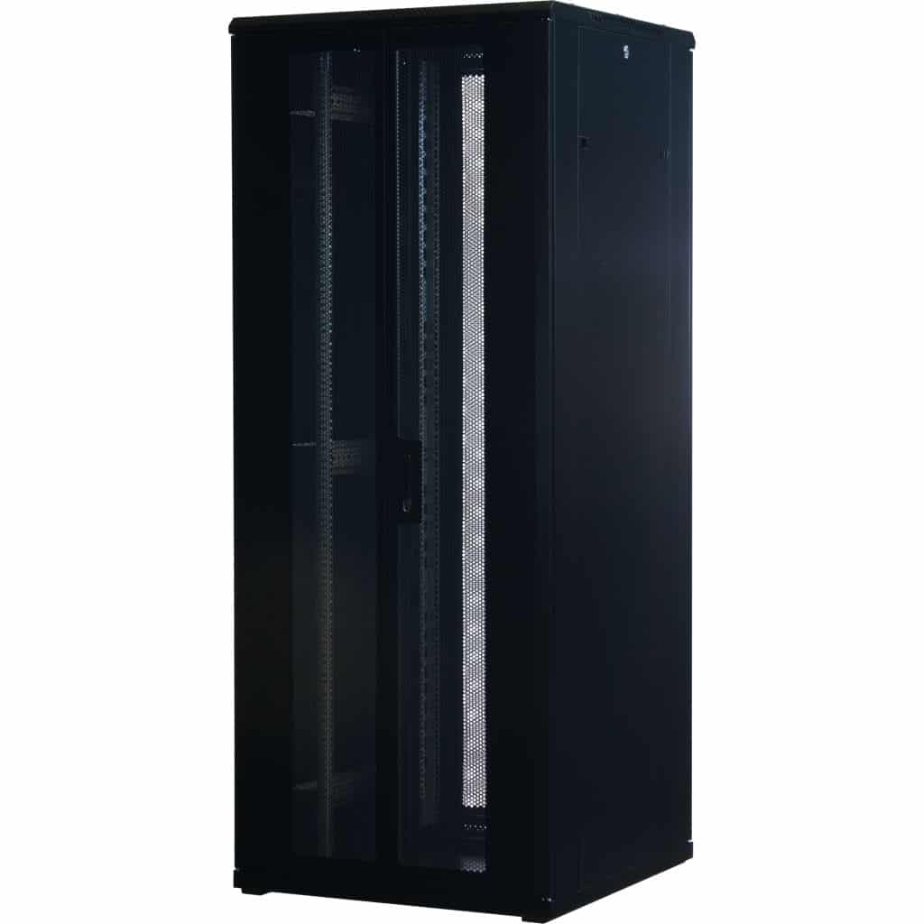 Rockstable 19 Zoll Serverschrank | Netzwerkschrank 42HE 800x800x2000mm (BxTxH) | RS19-8842PD | perforierte Tür - RS19-8842PD - 4260714310925