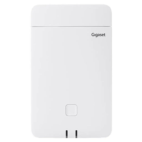 Gigaset N870 IP PRO DECT base station with SIP support and advanced voice codecs in a sleek white design.