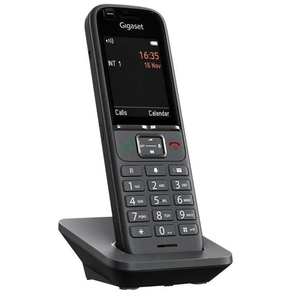 Gigaset S700H PRO cordless ISDN VoIP phone with 2.4-inch display and Bluetooth connectivity, in gray.