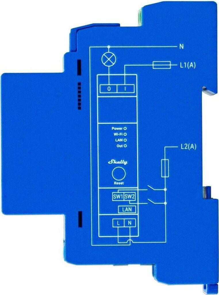 SHELLY PRO 1 1-PHASE, 1-CHANNEL RELAY WITH POTENTIAL-FREE OUTPUTS (DRY CONTACTS)
