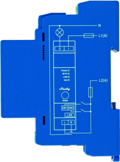 SHELLY PRO 1 1-PHASE, 1-CHANNEL RELAY WITH POTENTIAL-FREE OUTPUTS (DRY CONTACTS)