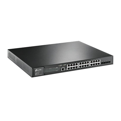 TP-LINK JetStream -28-Port-Gigabit-L2-Managed-Switch mit 24 PoE+-Ports - Managed - L2+ - Gigabit Ethernet (10/100/1000) - Power over Ethernet (PoE) - Rack-Einbau - 1U