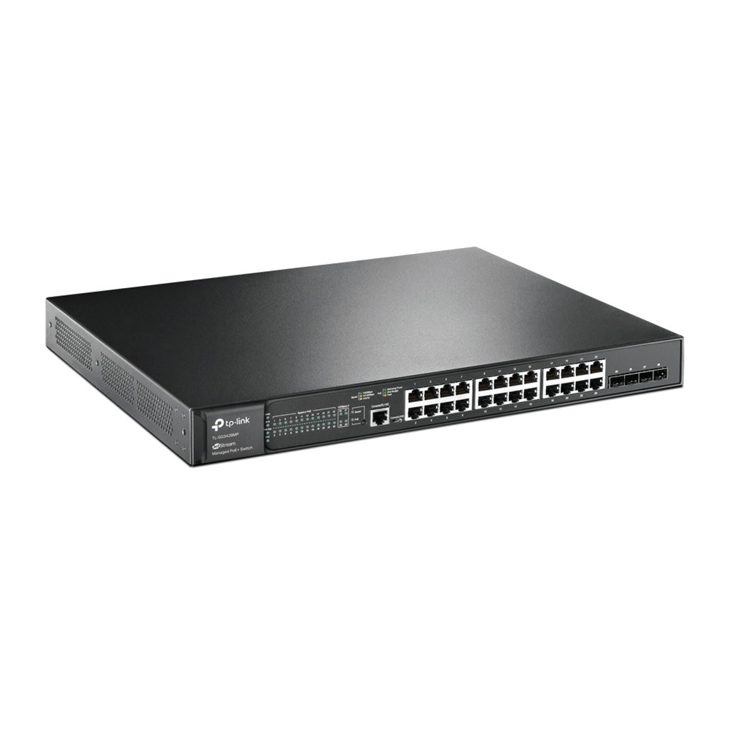 TP-Link JetStream -28-Port-Gigabit-L2-Managed-Switch mit 24 PoE+-Ports - TL-SG3428MP - 6935364010744 - Brocon Shop