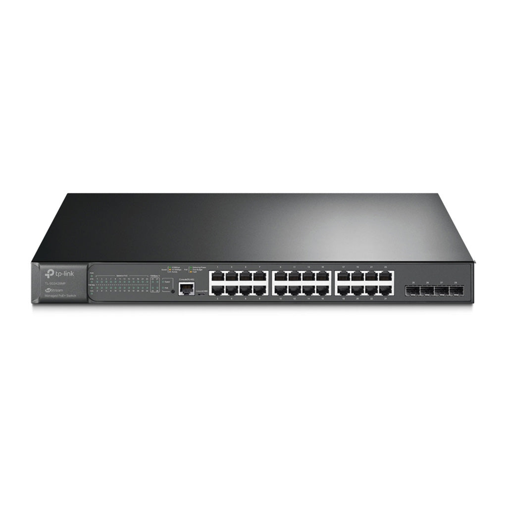 TP-Link JetStream -28-Port-Gigabit-L2-Managed-Switch mit 24 PoE+-Ports - TL-SG3428MP - 6935364010744 - Brocon Shop