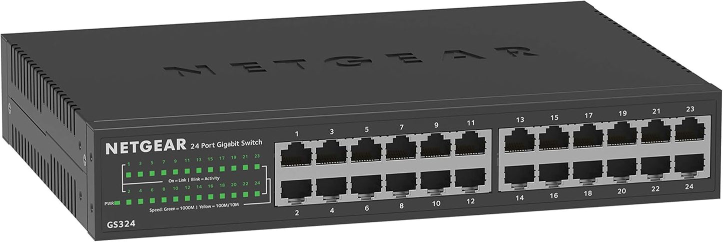 Netgear GS324 - Unmanaged - Gigabit Ethernet (10/100/1000) - Rack-Einbau - Wandmontage