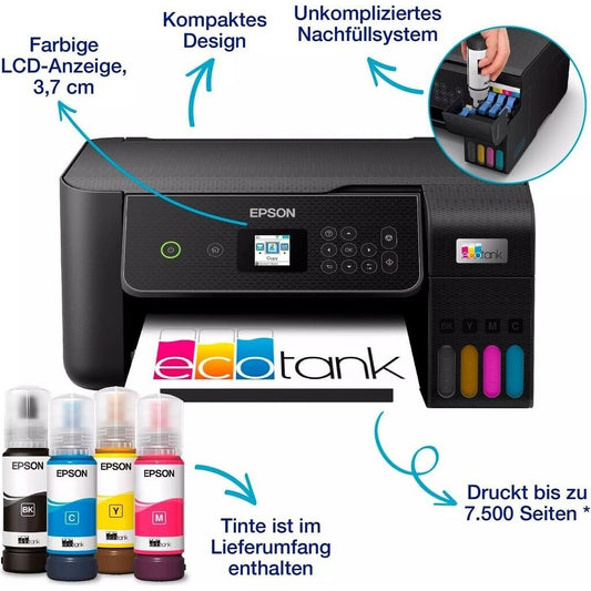 Epson EcoTank ET-2870 - Tintenstrahl - Farbdruck - 5760 x 1440 DPI - A4 - Direktdruck - Schwarz